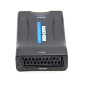 

1080P SCART to HDMI Video Audio Converter Signal Adapter with Charging Adapter Cable for Sky Box DVD STB