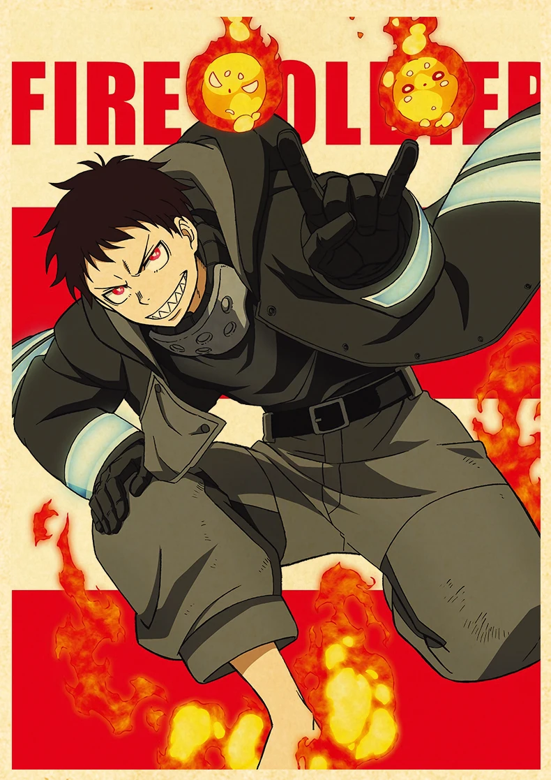 Anime Fire Force Poster Decor For Home Posters Room Wall Pictur Kraft Paper Retro And Prints Art Bar Cafe Stickers