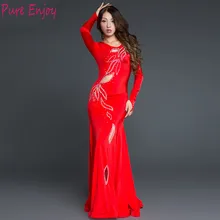 Костюмы для танца живота для женщин сценический костюм длинное платье халат халеги халиджи качает халаты одежда