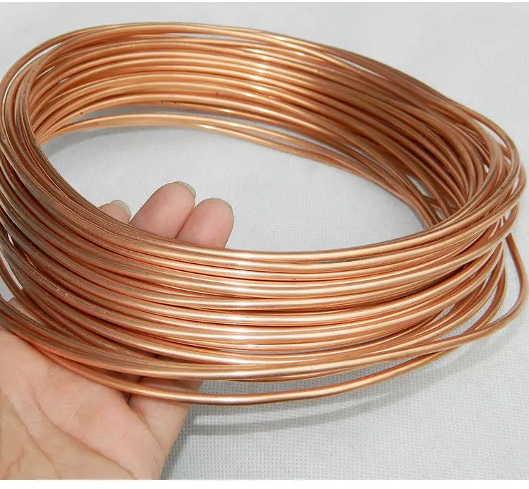 1M 2mm Dia Copper Tone Refrigeration Capillary Pipe Tubing Coil  air conditioner