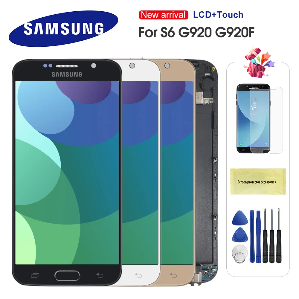 

For Samsung Galaxy S6 G920 SM-G920F G920F G920FD Touch Screen Digitizer Assembly Replacement Parts For Galaxy S6 LCD Screen