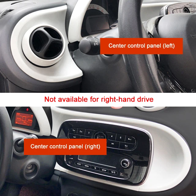 Autocollant décoratif pour volant de voiture, couvercle de bouton  multimédia, anneau décoratif pour panneau de volant de voiture, accessoires  pour Smart Fortwo Forfour 453 - AliExpress