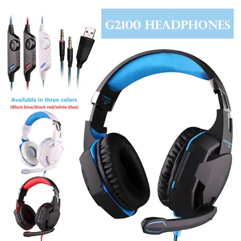 

G2100 Gaming Headsets Big Headphones with Light Mic Stereo Earphones Deep Bass for PC Computer Gamer Laptop New X-BOX