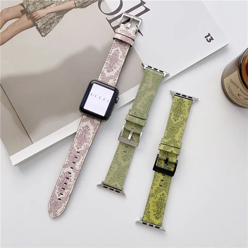 Genuine Leather Watch band Strap For Apple watch iwatch 38 40 4142 44 45mm  iWatch serie 1 2 3 4 5 6 7 se - AliExpress
