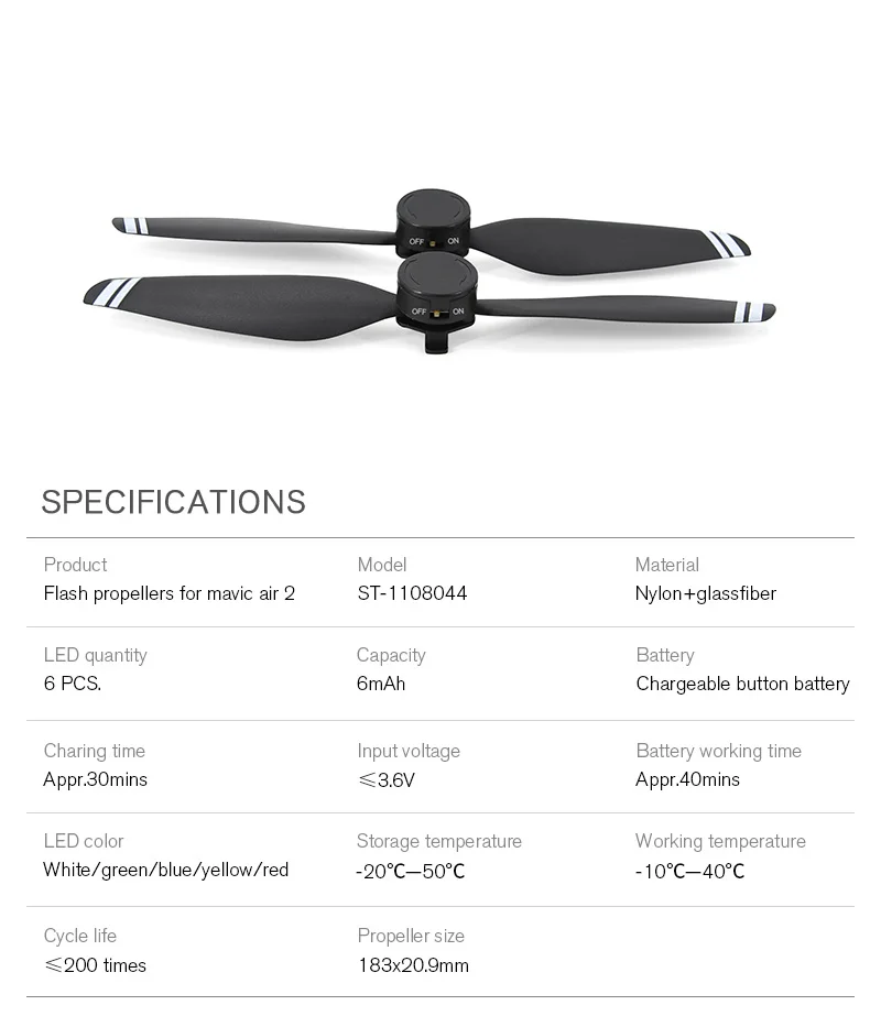 2/4Pcs LED Flash Propeller Mavic Air 2 Quick Release Blade Props for DJI Mavic Air 2 Drone Accessories