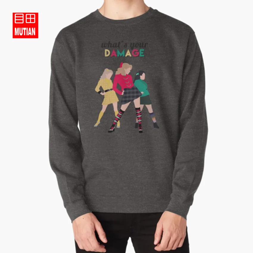 Какие у вас повреждения?-Heathers the Musical толстовки heathers the musicals музыкальное шоу - Цвет: darkgrey-sweatshirt