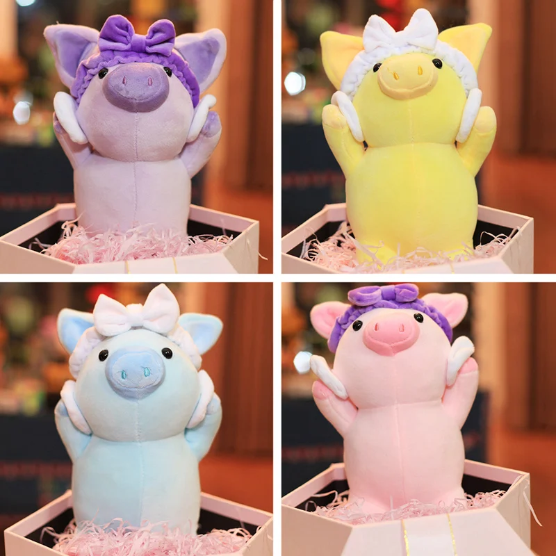 

25cm Lovely Piggy Plush Toy Soft Stuffed Cartoon Animal Hair Band Pig Doll Baby Accompany Nap Pillow Kids Christmas Gifts