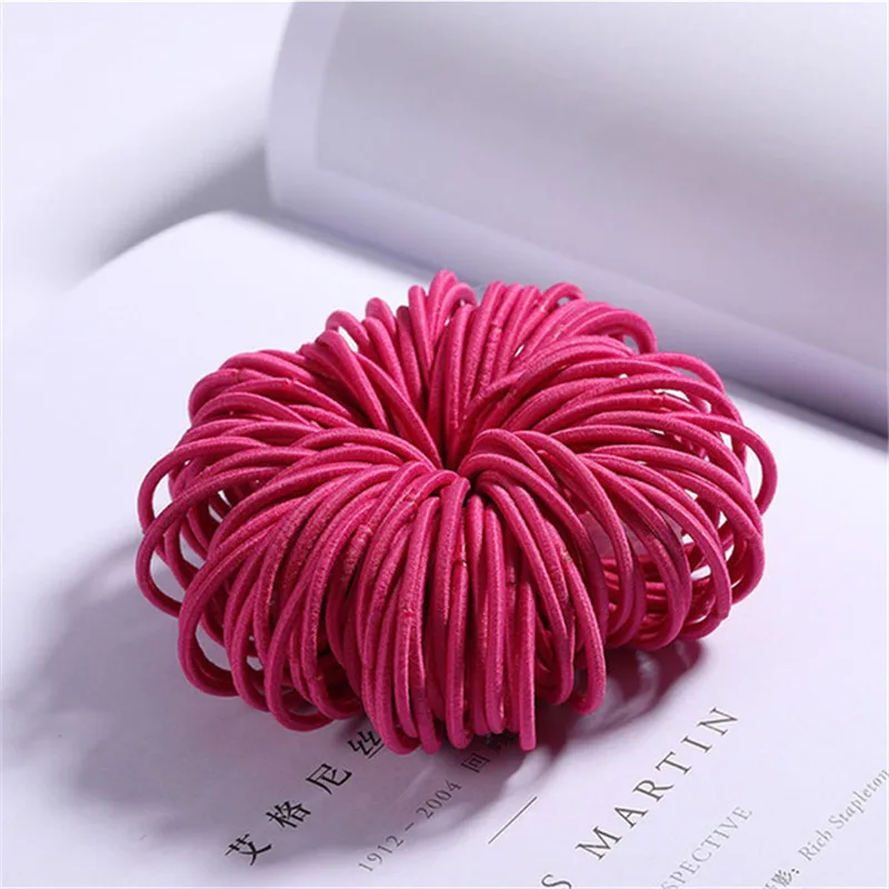 50/100 для девочек из двух предметов из резинок, эластичная резинка для волос резинки для волос; прическа хвостик; Детские аксессуары для волос Галстуки резинки для волос - Цвет: H92824