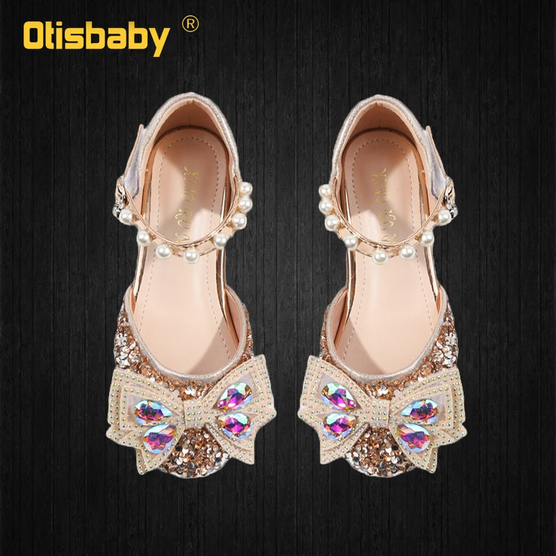 Summer High Heels Crystal Butterfly Children Princess Shoes for Girls Wedding Birthday Party Bridesmaid Ceremony Heel Sandals children's sandals Children's Shoes