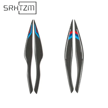 

Carbon Fiber Headlights Eyebrows Eyelids Car Stickers For BMW E90 Front Headlamp Eyebrows 3 series 2005-2012 Accessories