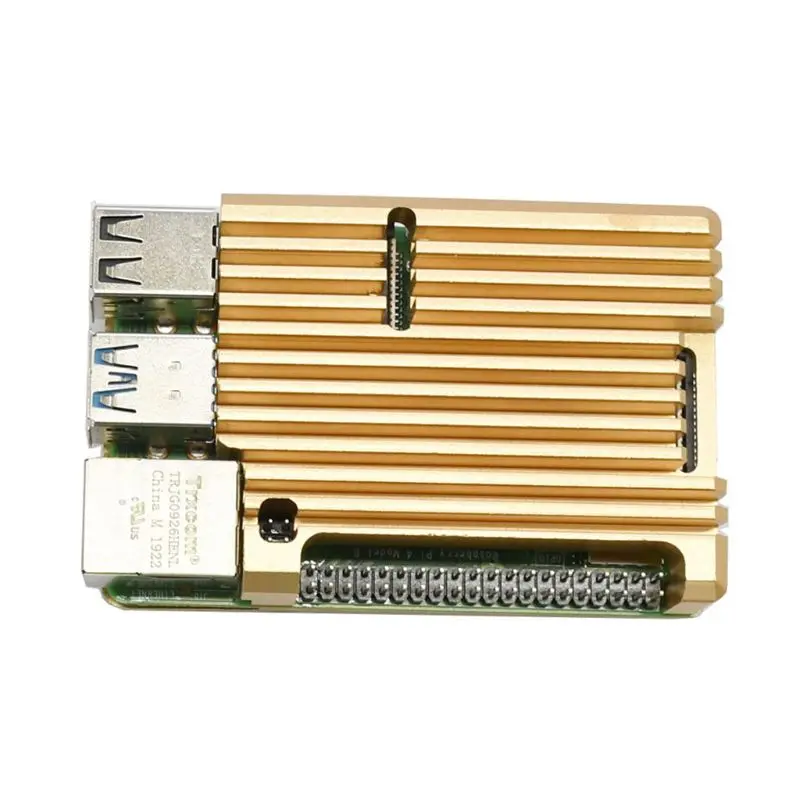 Алюминий Золотой корпус чехол металлический корпус коробка радиатора для Raspberry Pi 4 модели B