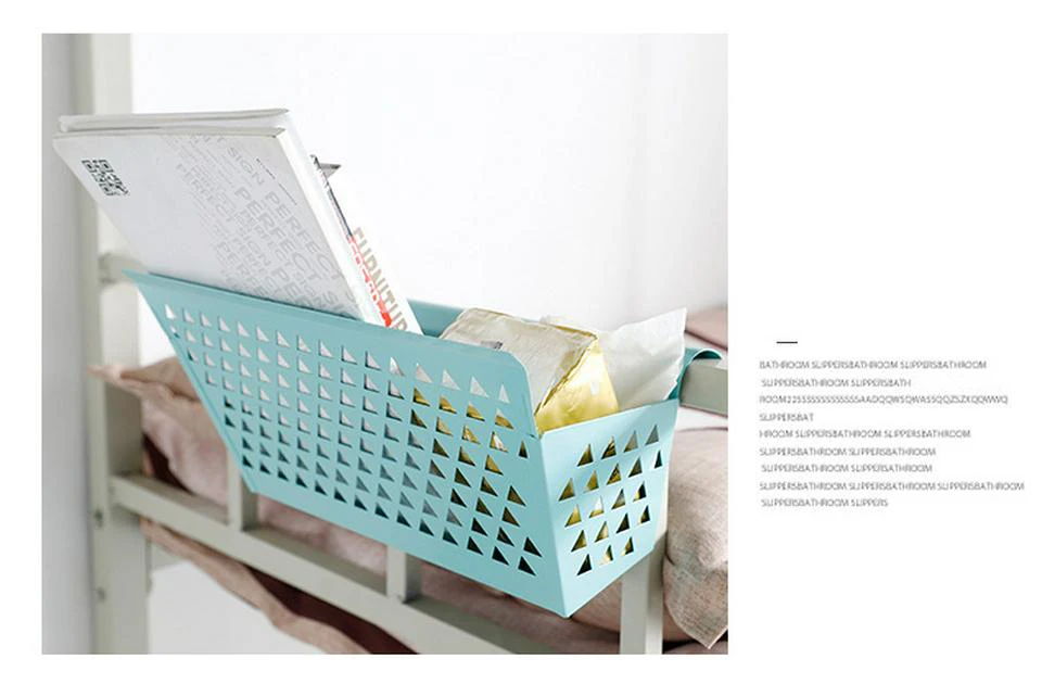 Wrought Iron Bedside Hanging Storage Baskets Bedroom Dormitory Book Phone Glasses Jewelry Sundries Storage Basket Home Organizer