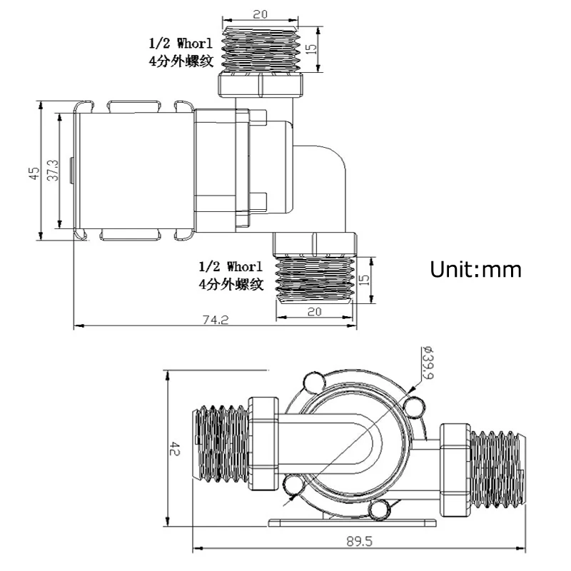 SR-660D DC бесщеточный насос 12V 700-1200L/ч 5,5 м 1/2 ''подпиточный насос с горячей водой 24V Мини циркуляции Электрический насос