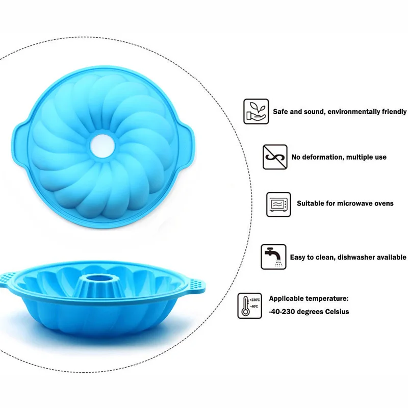 3D Big Silicone Cake Mould Kitchen Baking Form Tools for Cake Cookies Fondant Candy Bakery Baking Dish Bakeware Mold Cake Pan