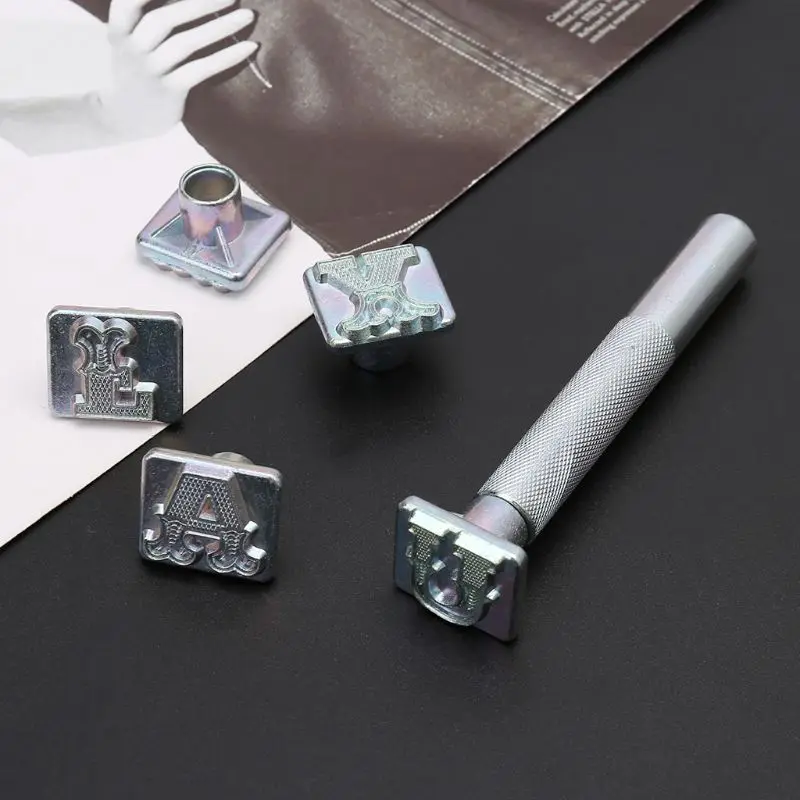 G5AB 26pcs 스틸 알파벳 문자 스탬프 펀치 세트 DIY 가죽 공예 금속 펀칭 도구 키트