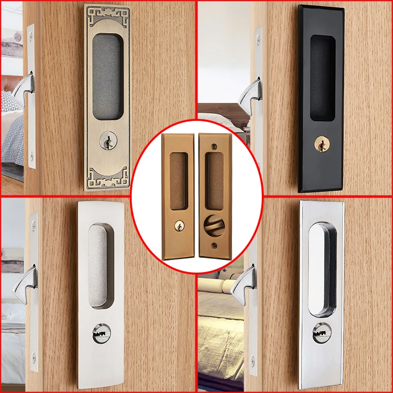 

Sliding Door Lock Indoor Cabinet Push Door Lock Slip Wooden Doors shuang mian suo Bathroom Balcony Sliding Door Hidden Door Lock