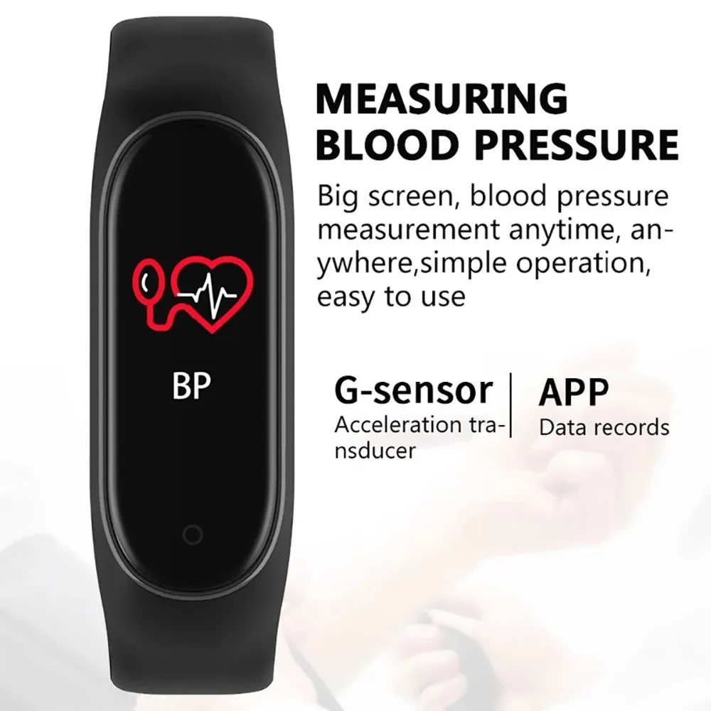 M4 Smart Bracelet Waterproof Color Screen Smart Band Bluetooth Heart Rate Fitness Monitor Wristband Newest Smart Bracelet