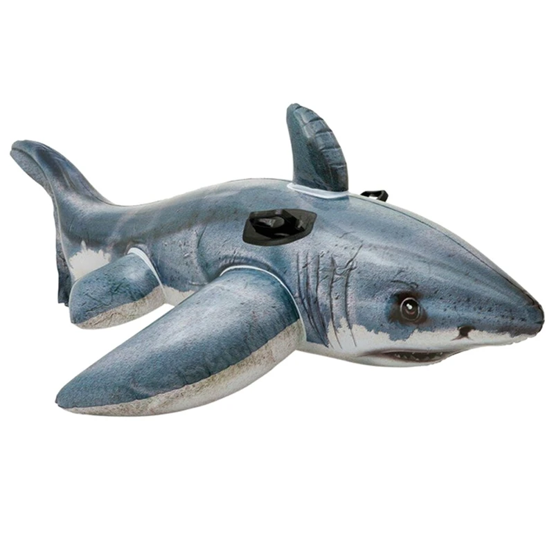 New-173X107cm Kid Inflatable Emulational Shark Ride-on Pool Float Swimming Water Toys Fun Beach Air Raft Bed | Спорт и развлечения