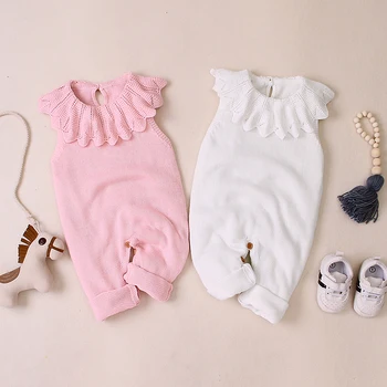 

Autumn Baby Rompers Newborn Baby Knitted Clothes Ruffle Baby Girl Romper Woolen Princess Infant Baby Jumpsuit Girls Clothes