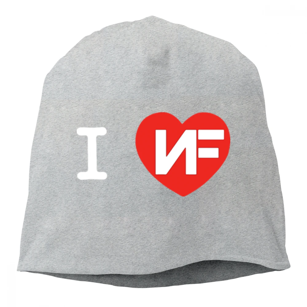 Серый I Love NF Wake Up, вязанная хлопковая шапка с принтом Skullies, унисекс, мужская и женская кепка, демисезонная уличная хип-хоп кепка, шапочки - Цвет: Серый