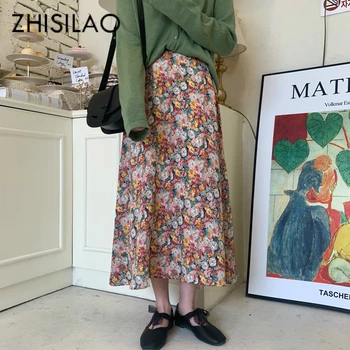 

A-line Floral Skirt Women Elegant High Waist Long Plus Size Skirt Maxi Boho Beach Saia Longa Summer 2020 Vintage Holiday