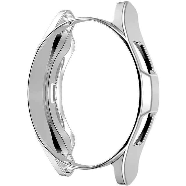 Funda de Tpu para Galaxy Watch 4,46mm 42mm,funda protectora de silicona para Samsung Galaxy Watch 4,Classic, Smart Watch Case Silver