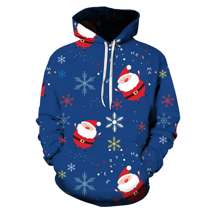 

New Creative 3d Printing Men's And Women's Hooded Sweatshirts Christmas Theme Boy Tops Simple Fashion Ladies Sports Jacket Tops