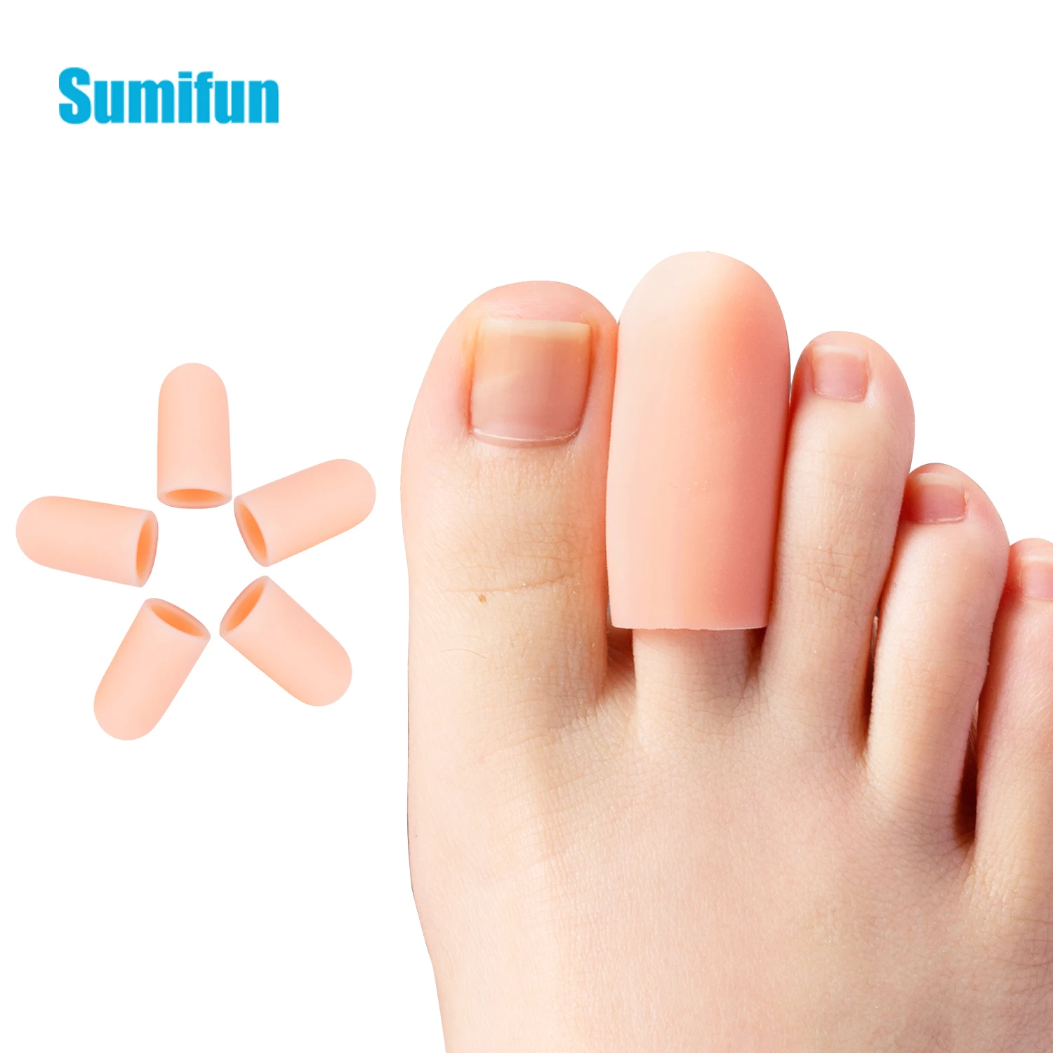 

2pcs Soft Silicone Toe Protector Toe Cover Cap Prevent Corns Bunion Pain Relief Calluses Blisters Foot Care Tool 4*1.5cm Z55202