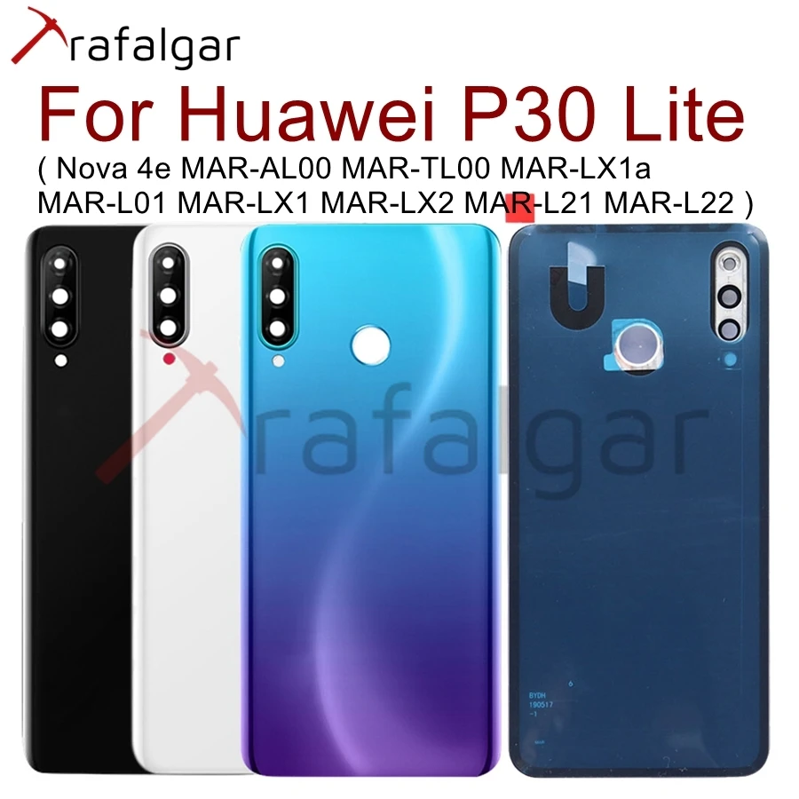 Для huawei P30 Lite Задняя стеклянная крышка батареи задняя дверь Корпус чехол панель заднего стекла для huawei Nova 4e P30 Lite крышка батареи