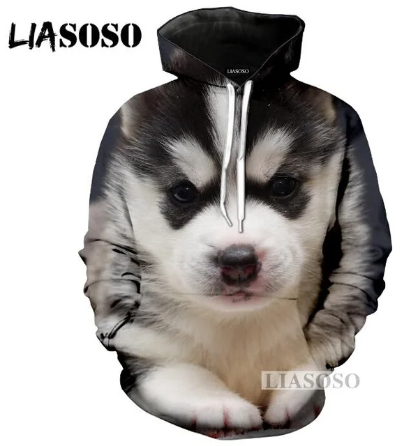 As shown 31 LIASOSO,, забавные, милые, сибирские собаки хаски, животные, повседневные, 3D принт, для женщин и мужчин, толстовки с капюшоном, толстовки, хип-хоп Харадзюку - Цвет: As shown 31