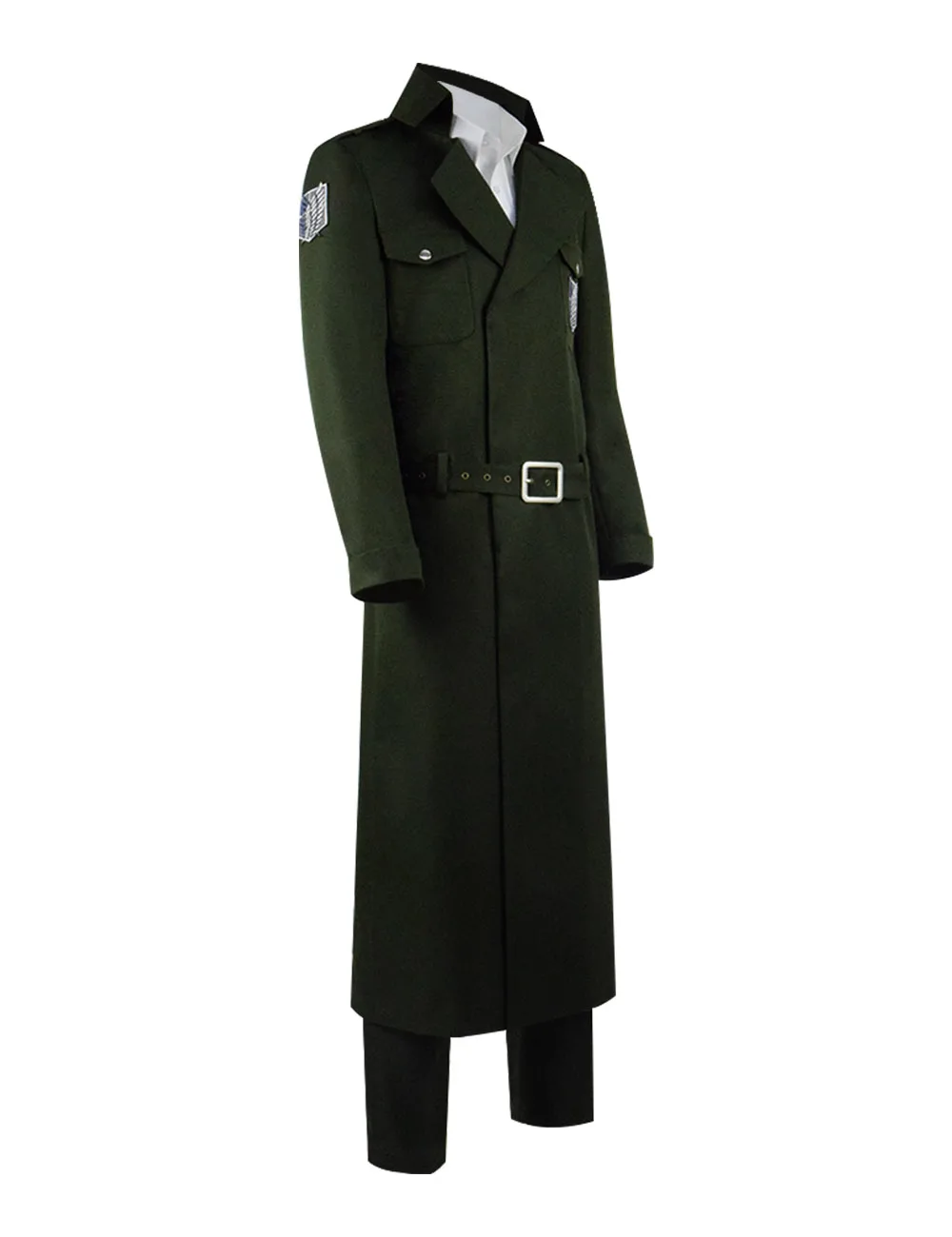 Cosdaddy Rivaille Косплэй костюм Scout Regiment форма Армейский зеленый куртка Акерман Аниме Костюм