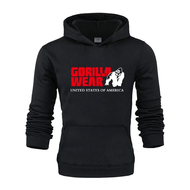 Бренд Gorilla wear Красочные мужские хип хоп уличные однотонные флисовые толстовки