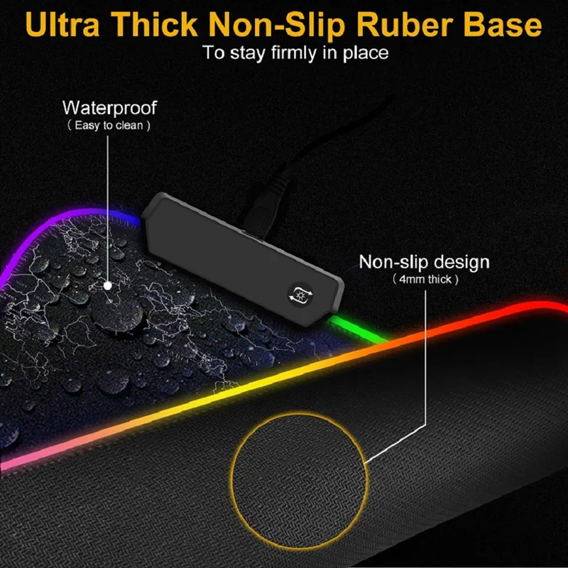 Gaming Mouse Pad RGB Computer Large XXL LED Gamer Mause Carpet 900x400 Desk Mat For CS LOL