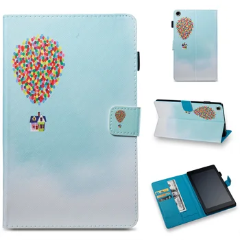 

Case For Amazon All-New Fire HD 8 2016 2017 2018 Cute Balloon Cherry Leather Auto Wake/Sleep Stand Smart Tablet Cover Shockproof