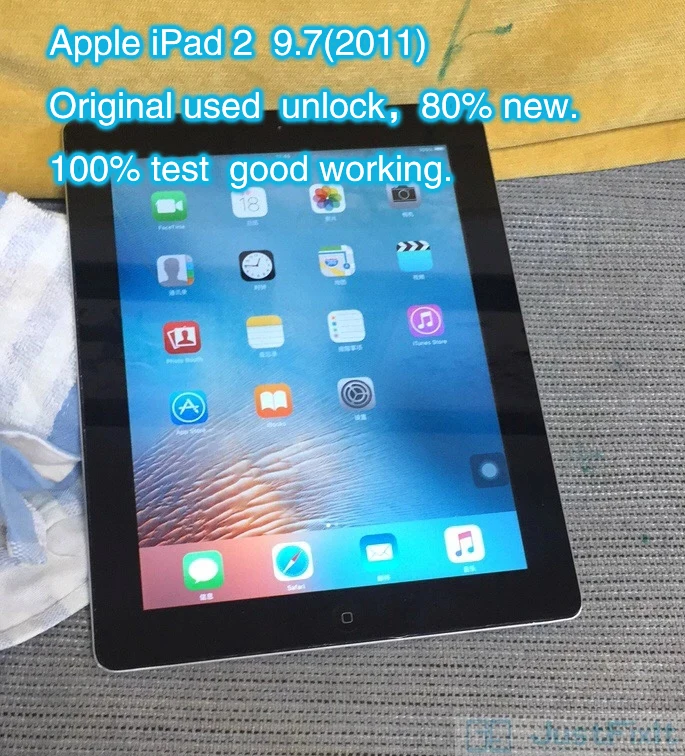 Apple-IPad 2 Original renovado, 2011, 9,7 pulgadas, Wifi, color negro, novedad de 80%