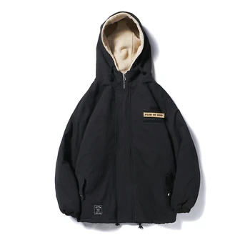 

Thicken Mens Winter Fashion Hooded Padded Streetwear Parkas Vintage Warm Casual Anorak Jacker Big Size Elegant Coats Slim KK60MF