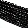 High Quality Round Natural Black Agates Onyx Bracelet Necklace Jewelry Gems Loose Beads 15Inch 2,3,4,5,6,8,10,12,14,16,18,20mm ► Photo 1/5