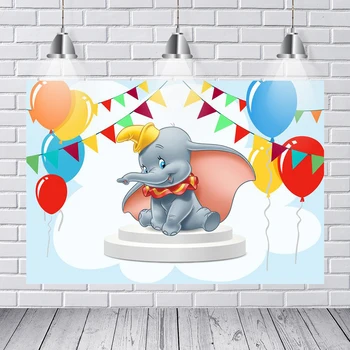 

Custom Circus Theme Dumbo Backdrops Newborn Party Photobooth Birthday Photography Backgrounds for Photo Studio
