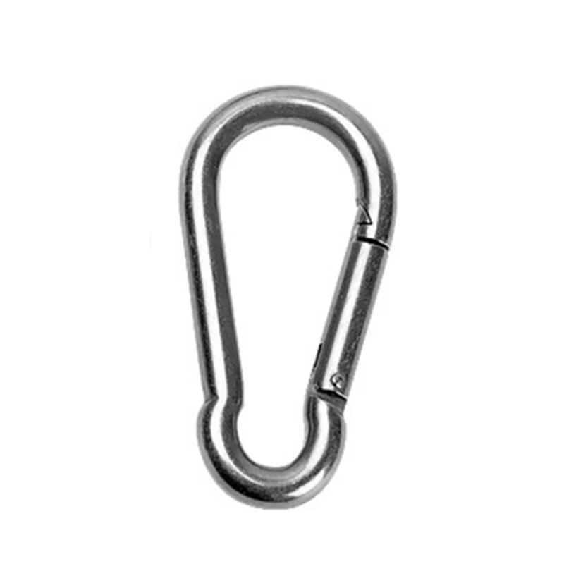 1pc M4-M12 Mountaineer Spring Hook Snap Carabiner Safety SS Buckle Lock Keychain 