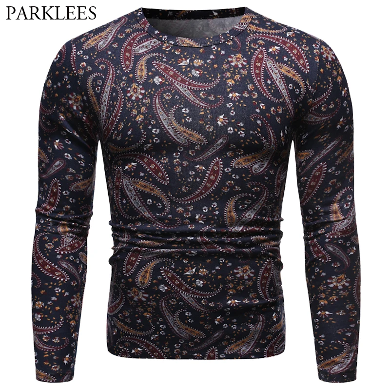 Мужская футболка с длинным рукавом Повседневная облегающая круглым вырезом и