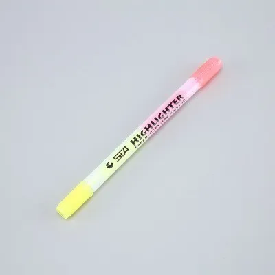 Цветные двухглавые ручки-хайлайтеры с мягким молоком, карандаши для рисования, школьные 04415 - Цвет: Yellow pink