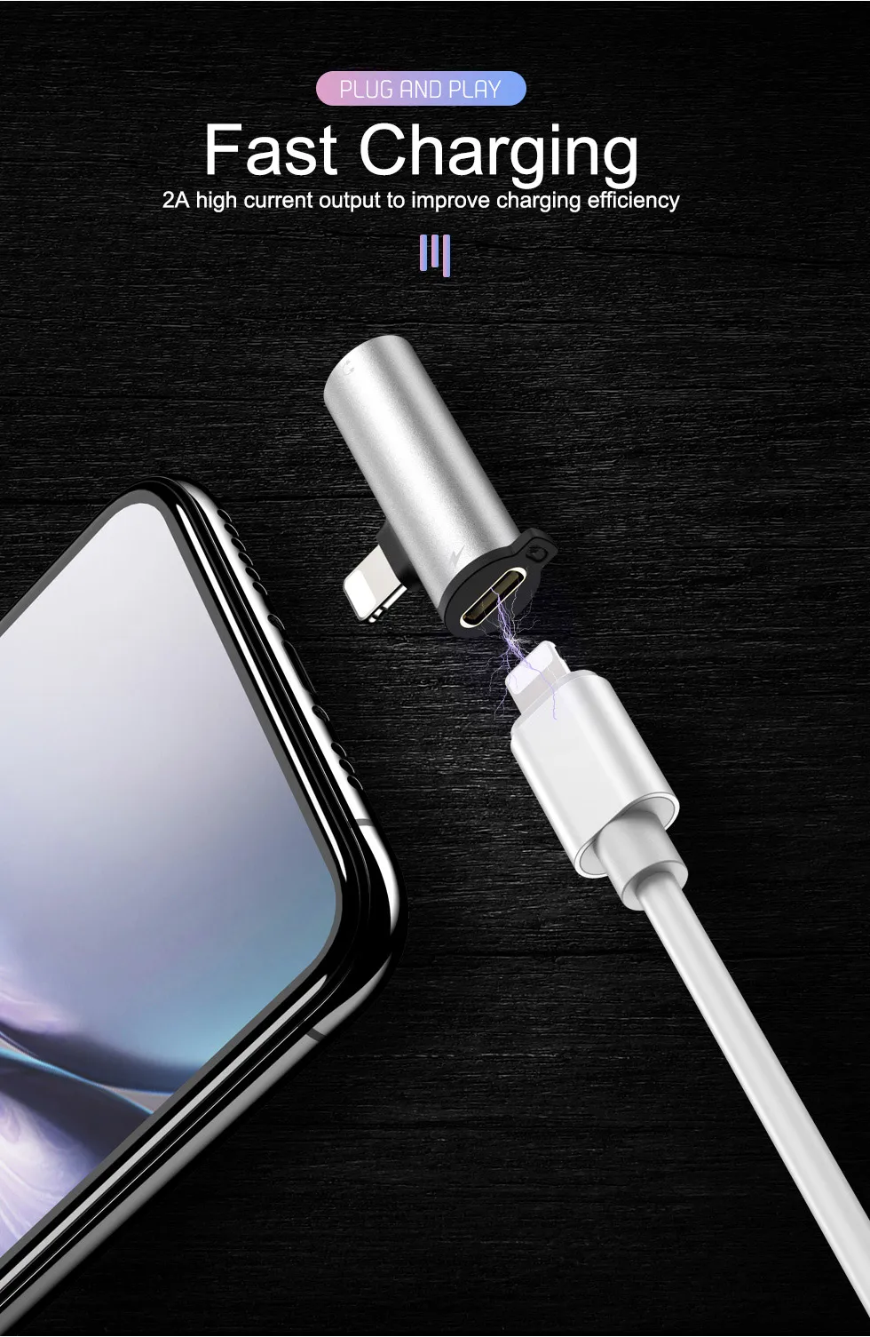 Для Lightning/3,5 мм разъем для наушников Aux аудио OTG адаптер для iPhone 11 Pro XS MAX X XR 7 8 Plus разветвитель разъем