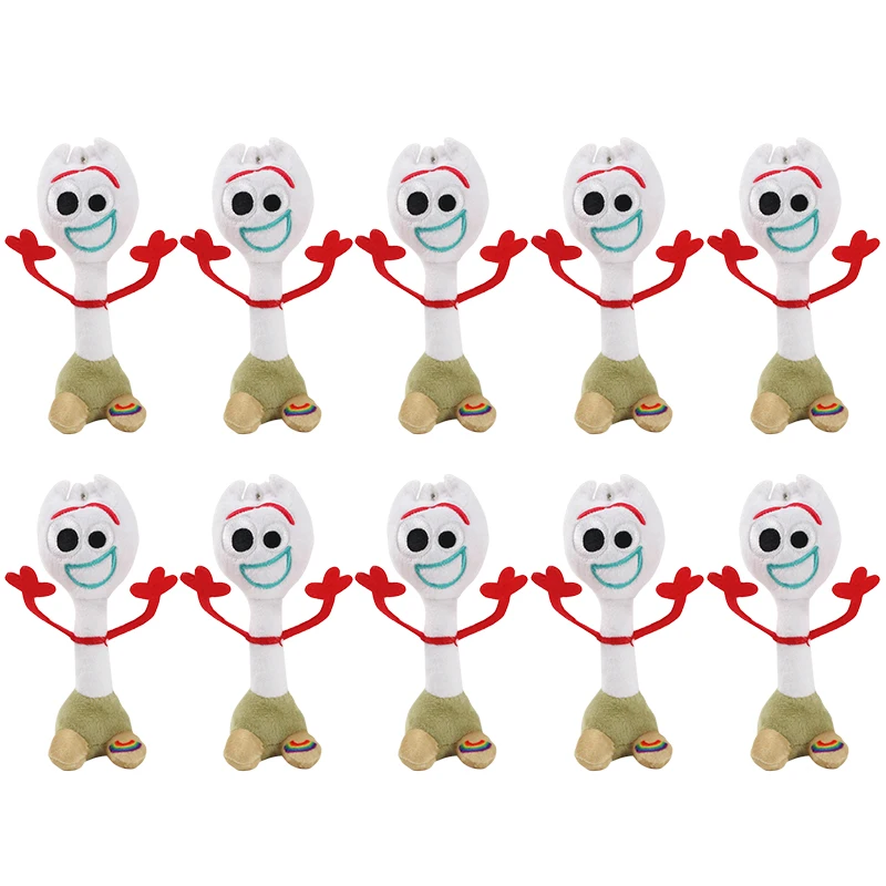 10pcs 14 см 10 шт./лот История Игрушек 4 форки плюшевые подвески для игрушек мини брелки мультфильм кукла рождественский подарок - Цвет: 10pcs