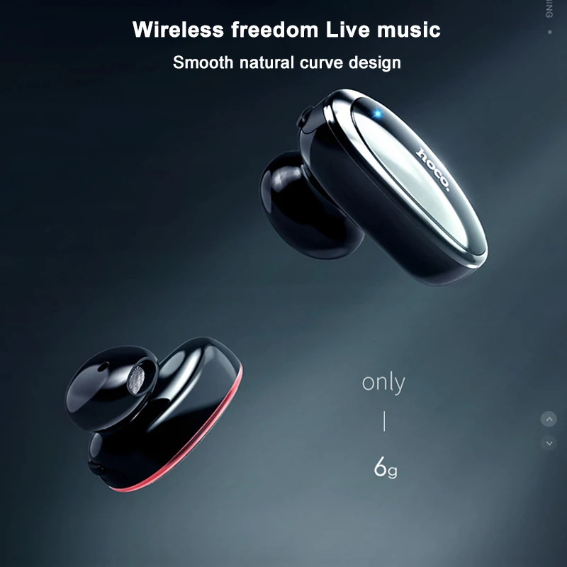 HOCO Mini Wireless Bluetooth Earphone Stereo Invisible in ear headphone with Mic Sports Running Earbuds for Samsung S20 iphone X