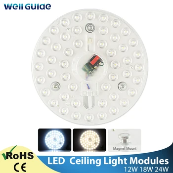 

Ceiling Light 12W 18W 24W 36W LED Module Source Ceiling Lamp AC220-240V Source Round Bedroom Kitchen Indoor Lighting living room