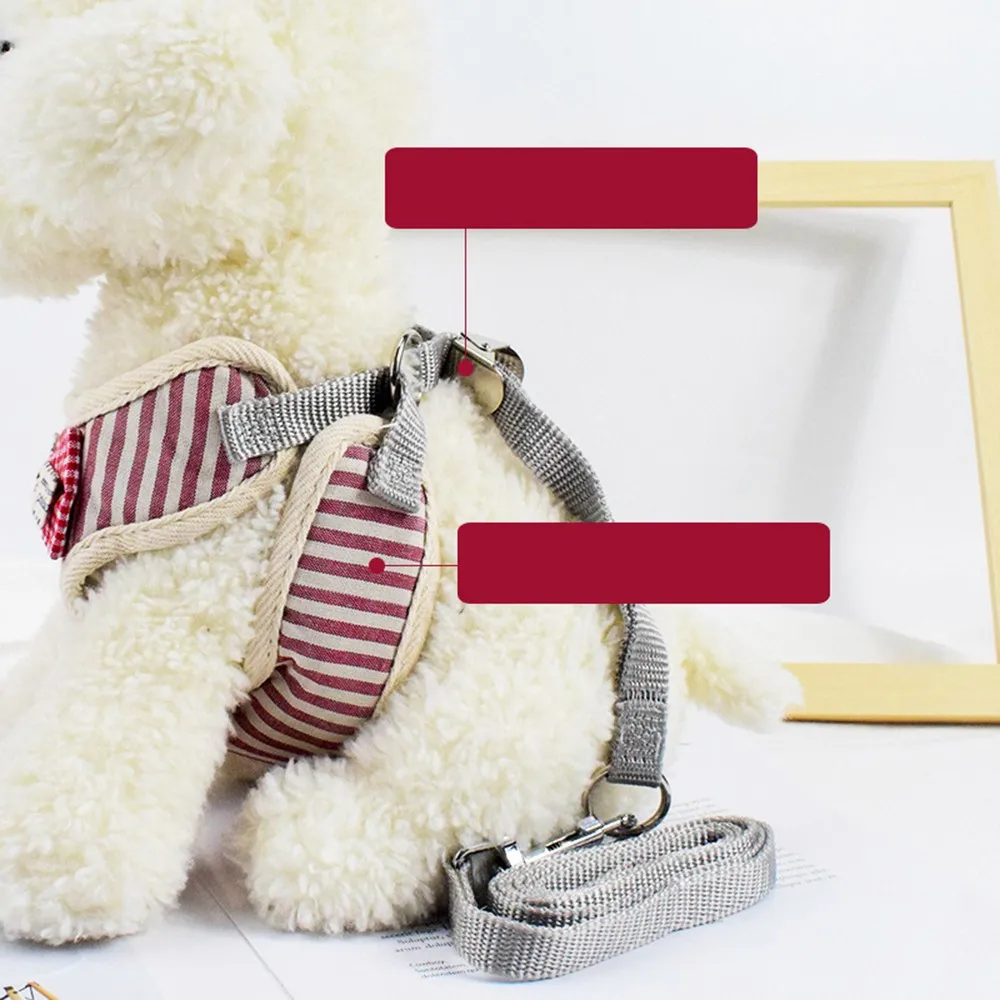 Pet Puppy Harness Lead Cat Collar Clothes Vest For Small Cat Dog Kitten Pet Supplies Cat Dog Harness and Leash Set Nylon Mesh