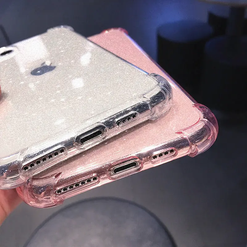 Ttransparent Anti knock Case for iPhone 11 Pro Max XS XR X 6S 6 7 8 5