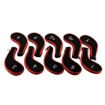 

Set Of 10Pcs Golf Club Iron Headcovers Head Cover Protect Case Outdoor