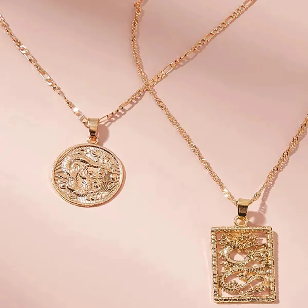 MAA-OE Bohemia Portrait Alloy Gold Coin Pendant Necklaces For Women Vintage Rose Fashion Long Necklace 2019 Jewelry Gifts - Image 6