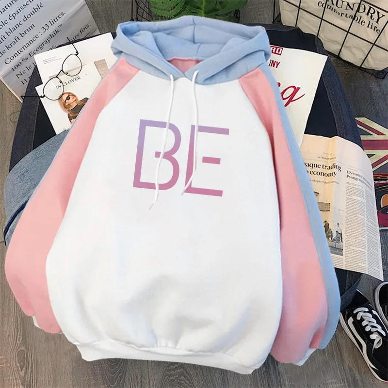 purple hoodie Creative Novelty KPOP harajuku winter women Oversized sweatshirt streetwear Bangtan Boys BE album life goes on print hoodies cropped hoodie